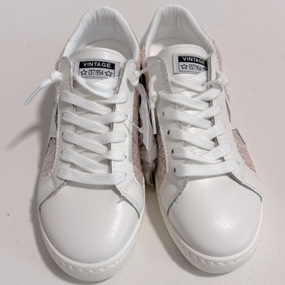 New Vintage Havana CARLA PINK TWEED FASHION SNEAKER in pink/white - Picture 9 of 9